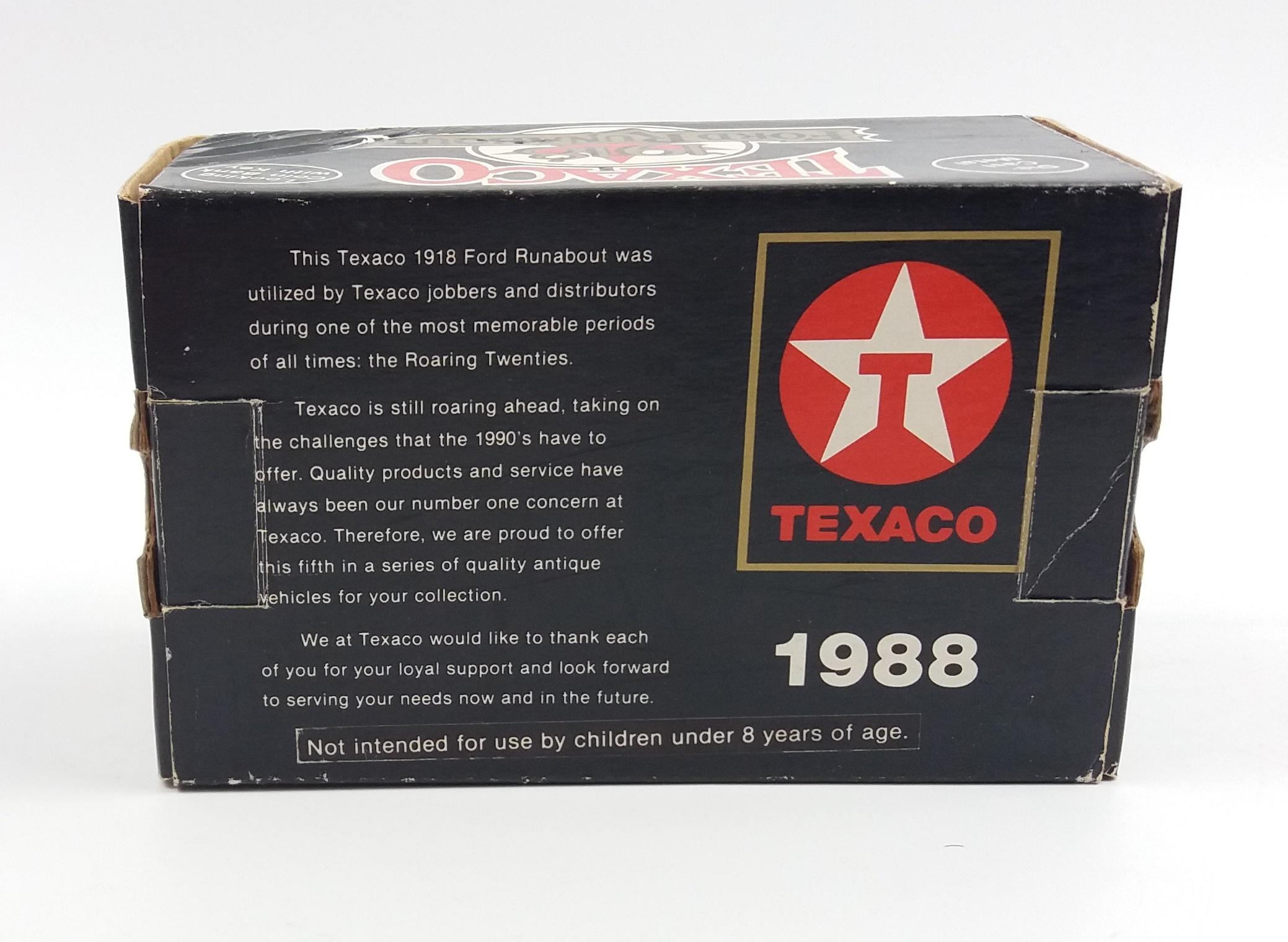 ERTL 1918 Ford Runabout Texaco Collectors Series 1988 Bank Collectible in Packaging