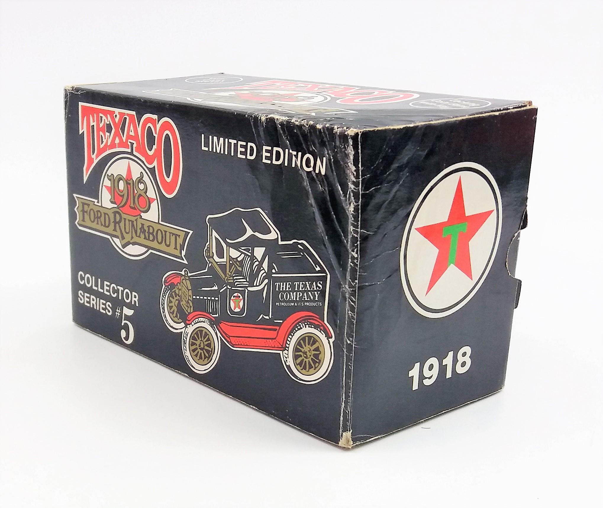 ERTL 1918 Ford Runabout Texaco Collectors Series 1988 Bank Collectible in Packaging