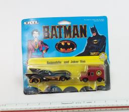 Vintage Batman Batmobile / Joker Van 1989 ERTL 2 Diecast Car Set