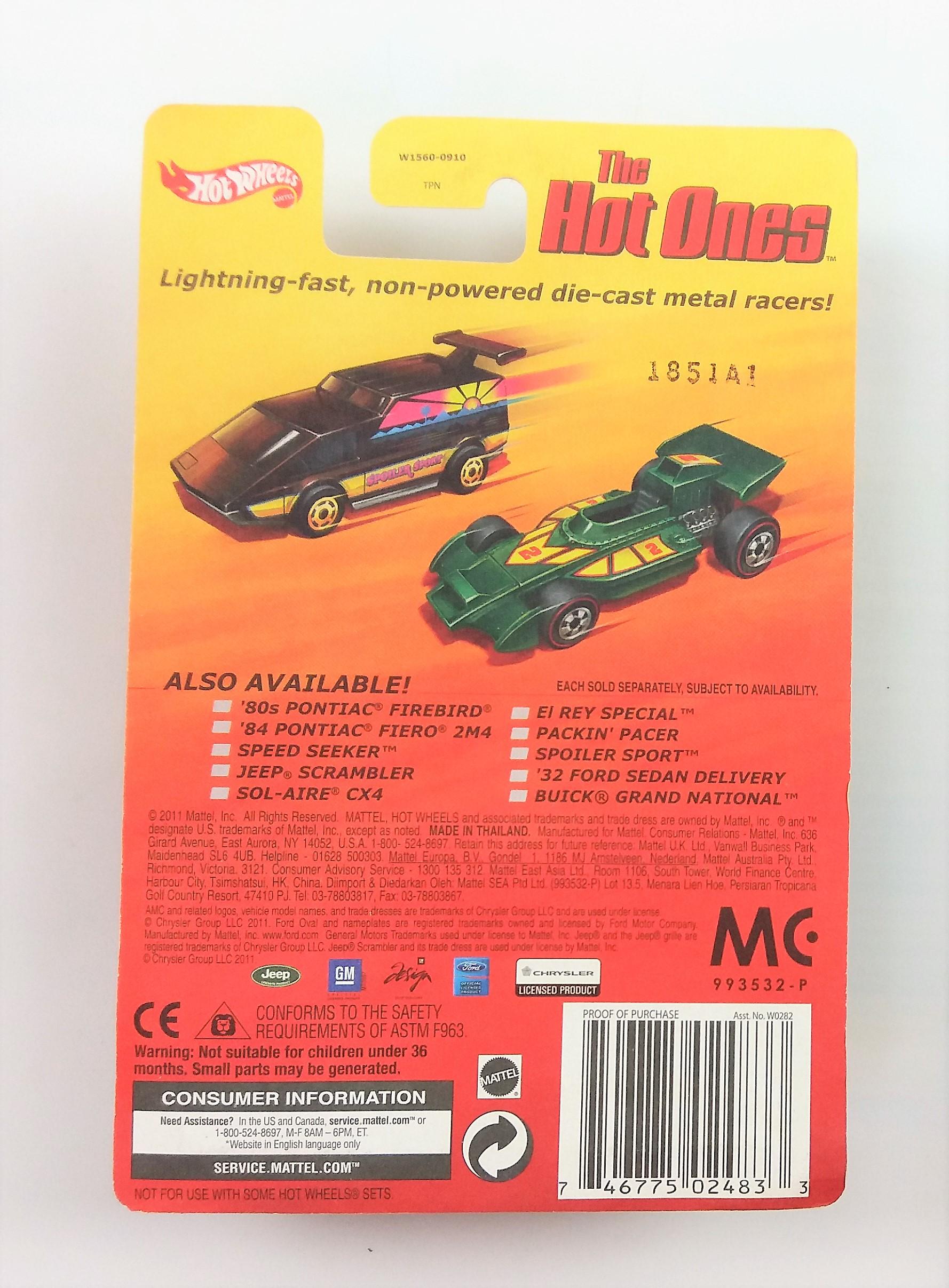 2011 Spoiler Sport Black Hot Wheels The Hot Ones Collectible Diecast Car