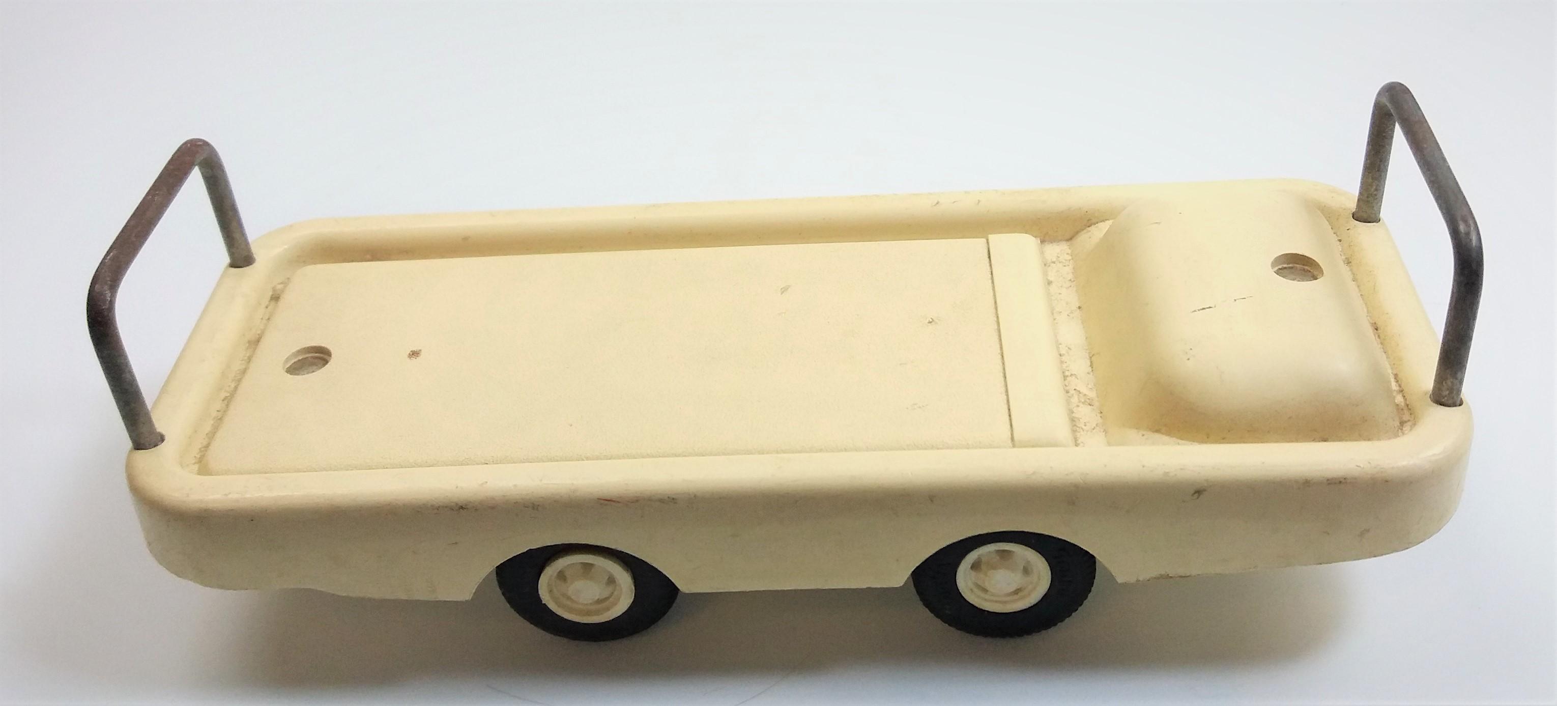 1970's Tonka Ambulance Vehicle & Gurney No. 3875 Vintage Pressed Steel Toy