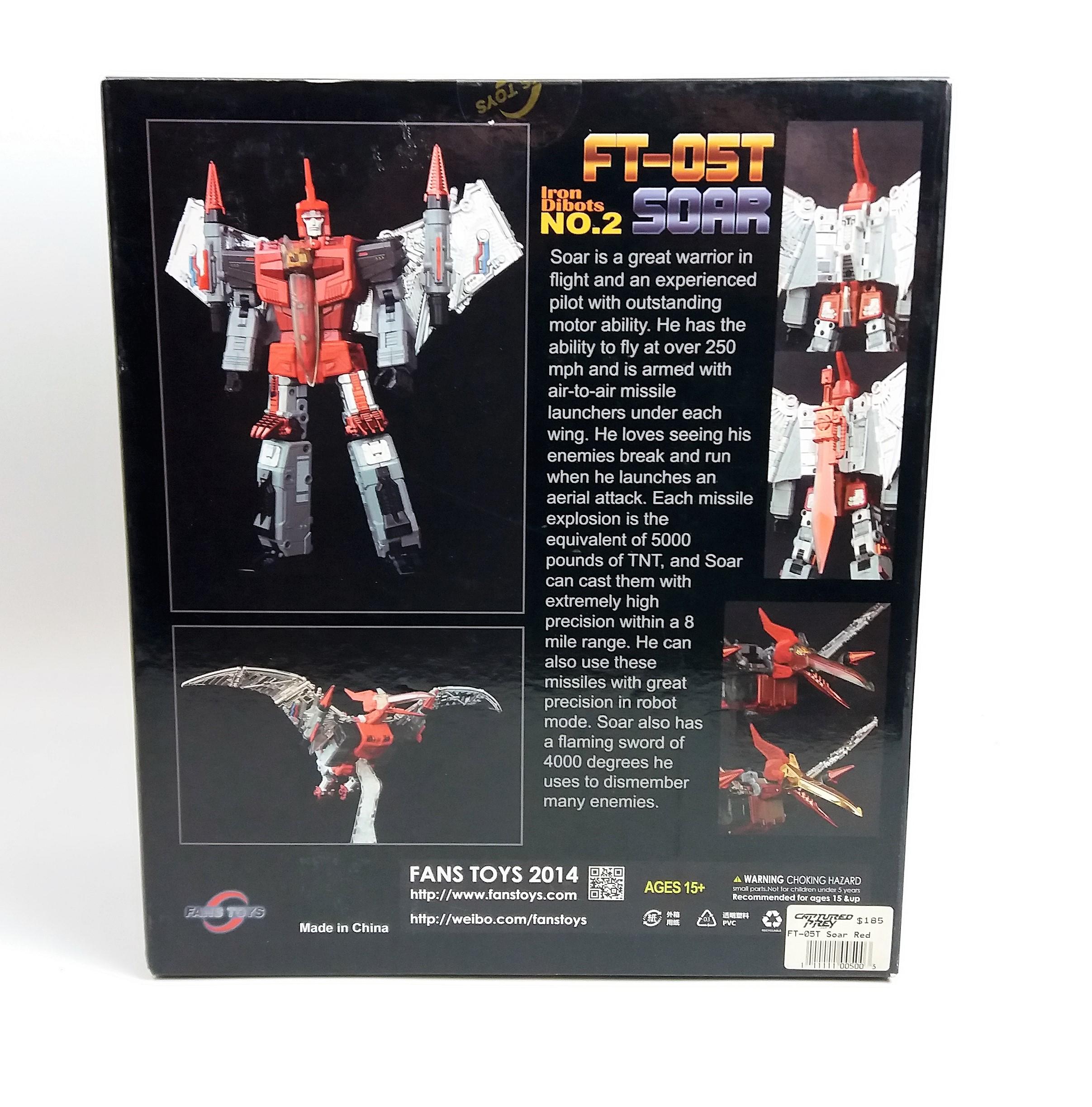 Box for Fans Toys FT 05T Red Soar Iron Dibots No 2 Dinobot Swoop  *PACKAGING ONLY - NO FIGURE*