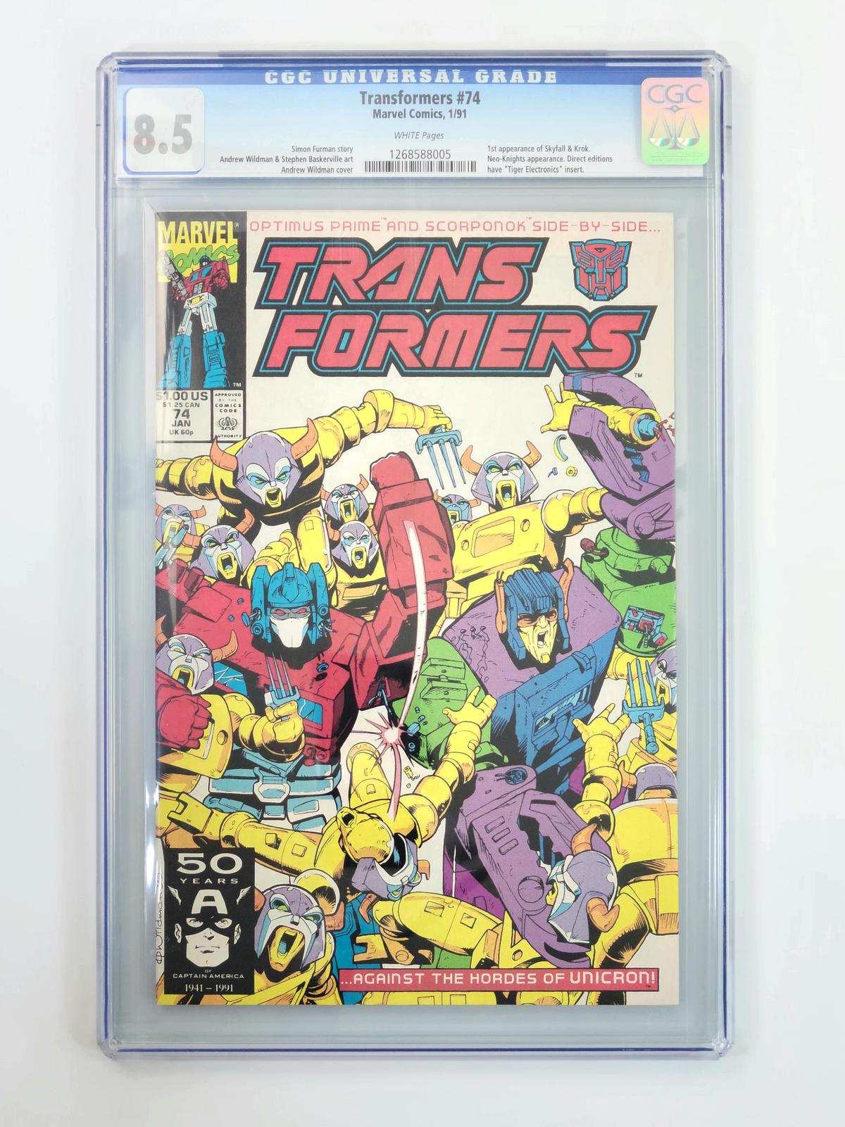 Transformers #74 - Graded (CGC-8.5 Very Fine +)