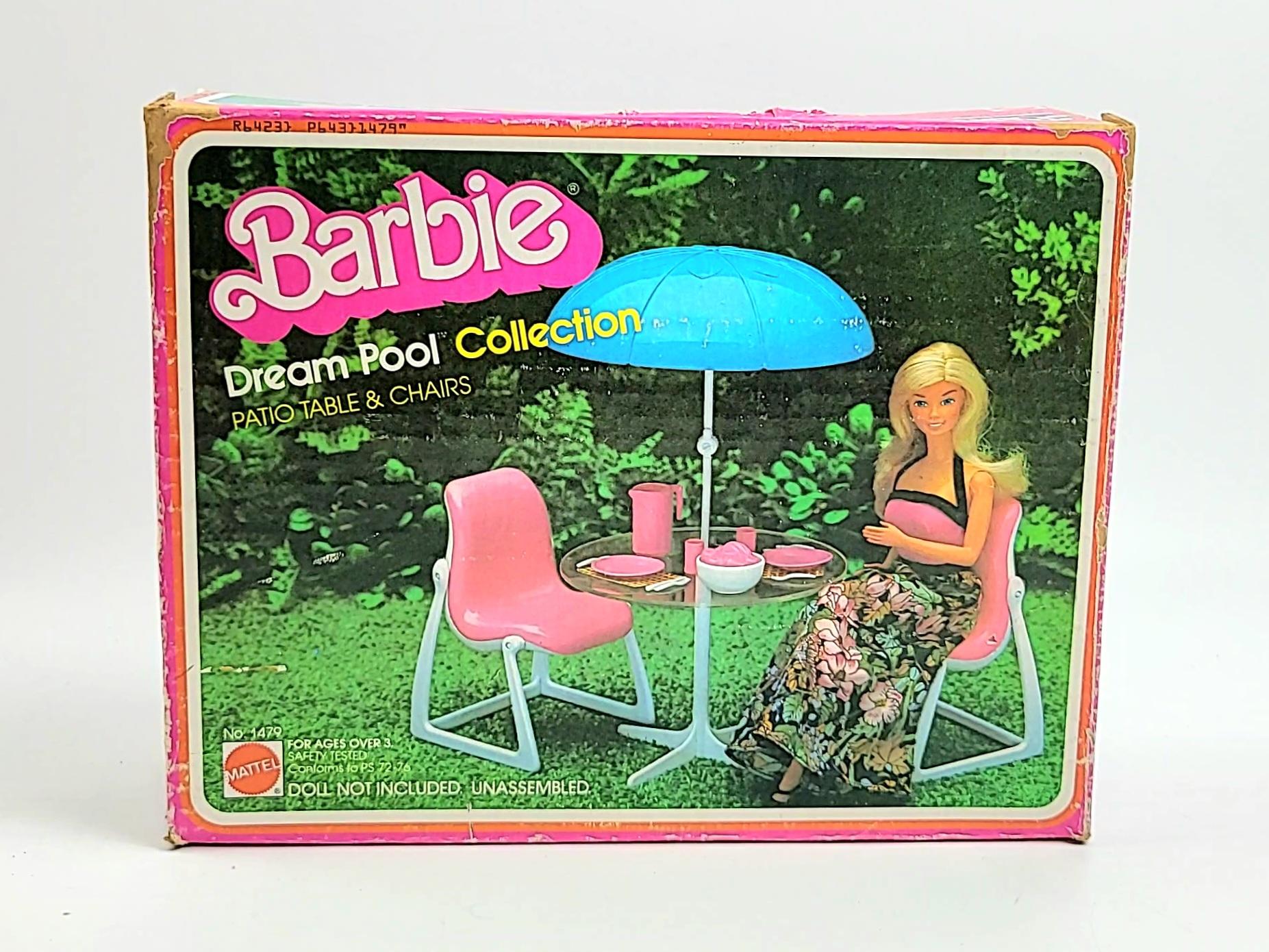 Barbie Dream Pool Collection Vintage Patio Set Acessory Grouping w/ Box