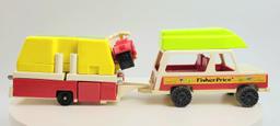 Fisher Price #992 Little People Car & Camper Vintage Toy Grouping