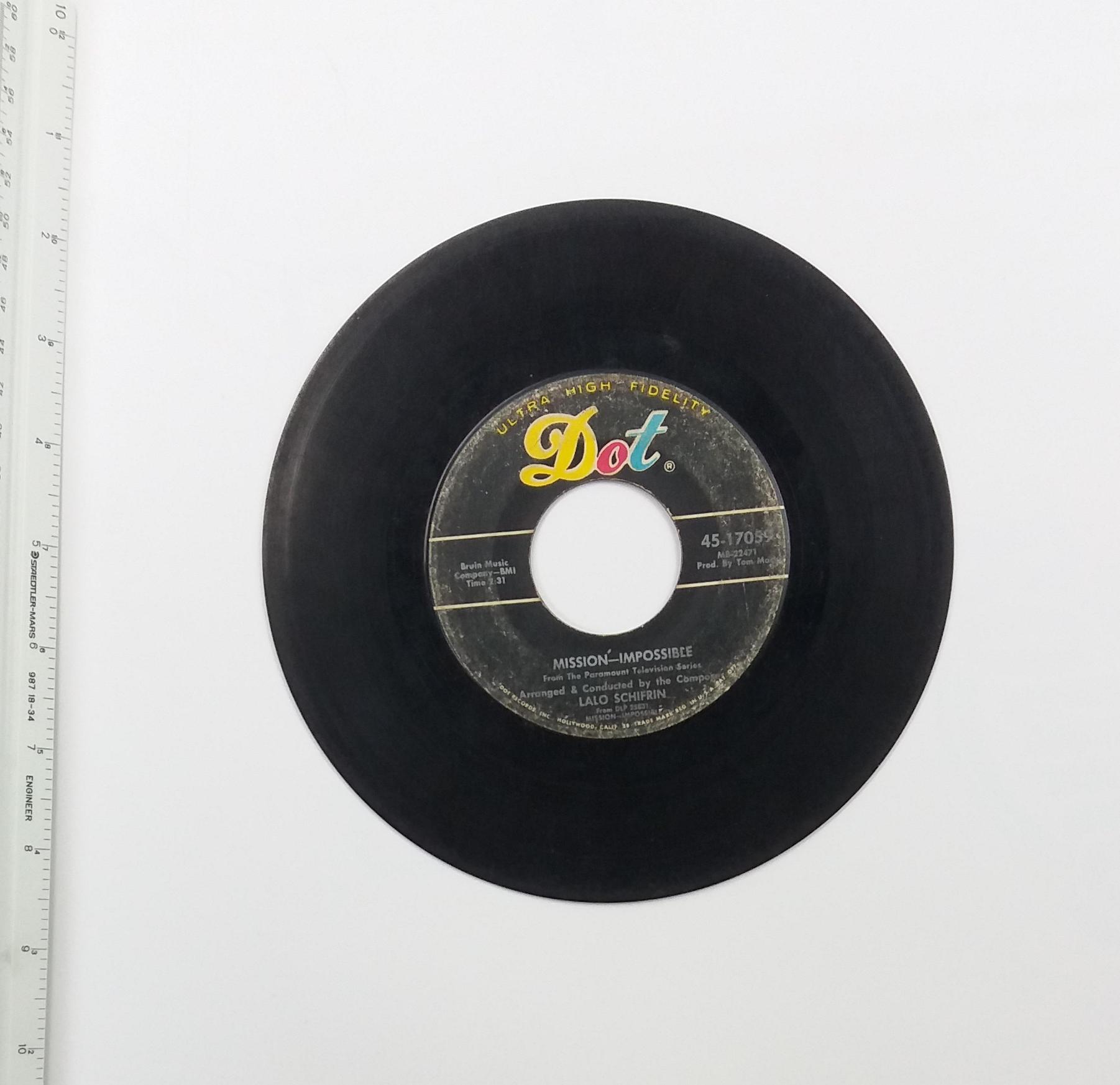 Lalo Schifrin "Mission Impossible Theme" 45 RPM Dot Vinyl Record