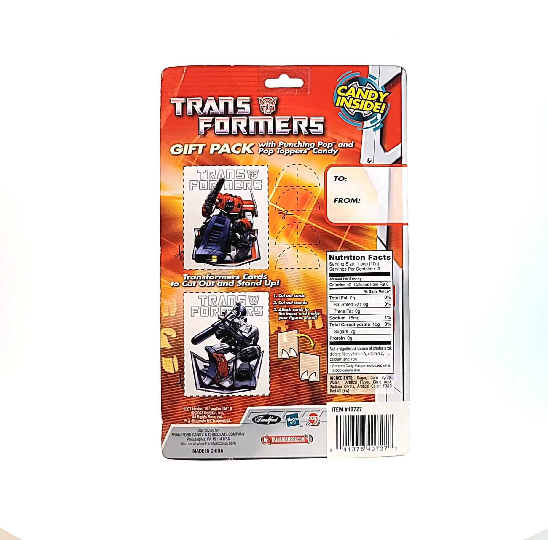 Transformers Optimus Prime Punching Pop & Pop Topper Candy Gift Set