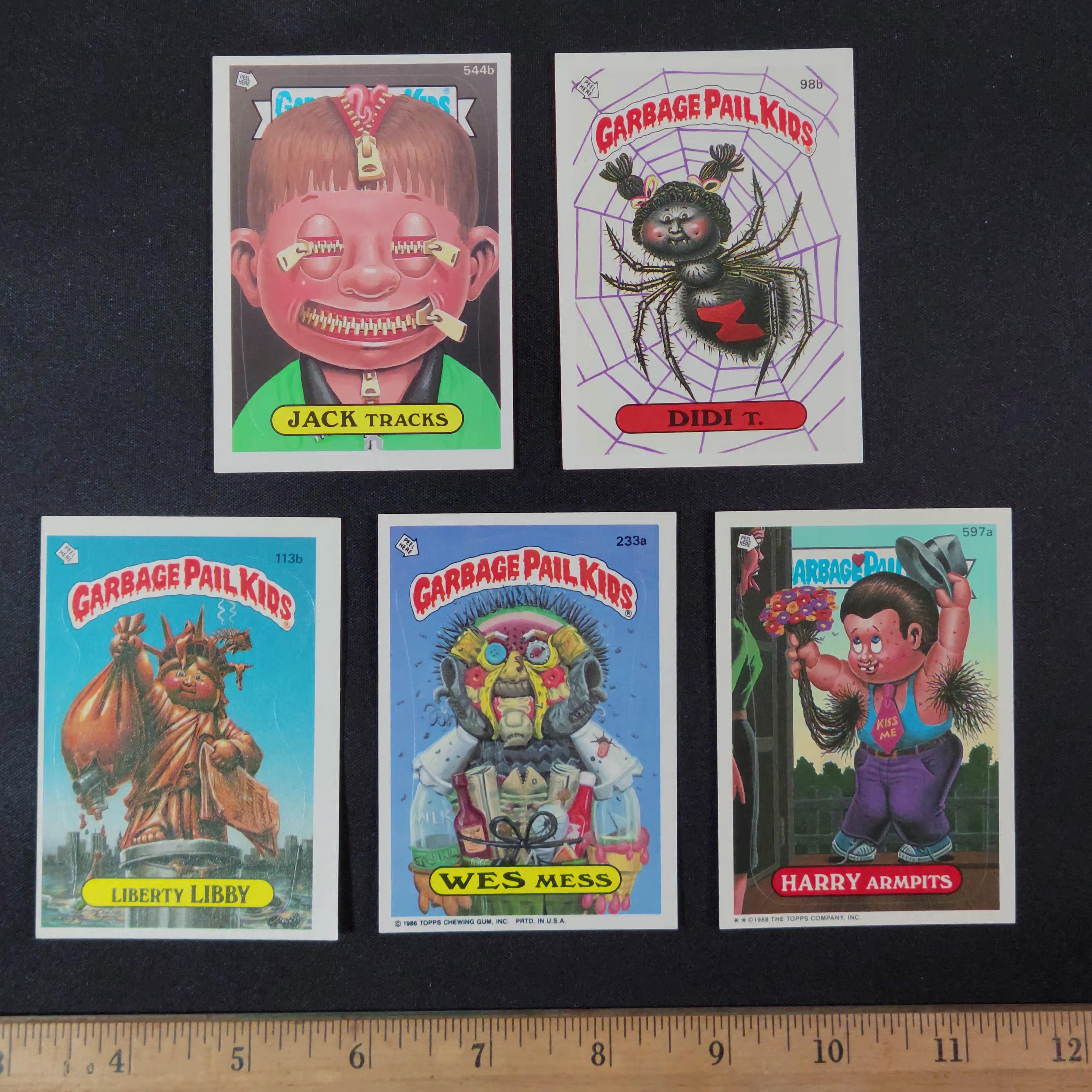 1988 Garbage Pail Kids Topps Trading Sticker Card Grouping