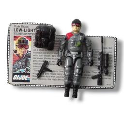 Low-Light 1986 G.I. Action Figure Toy w/ File Card