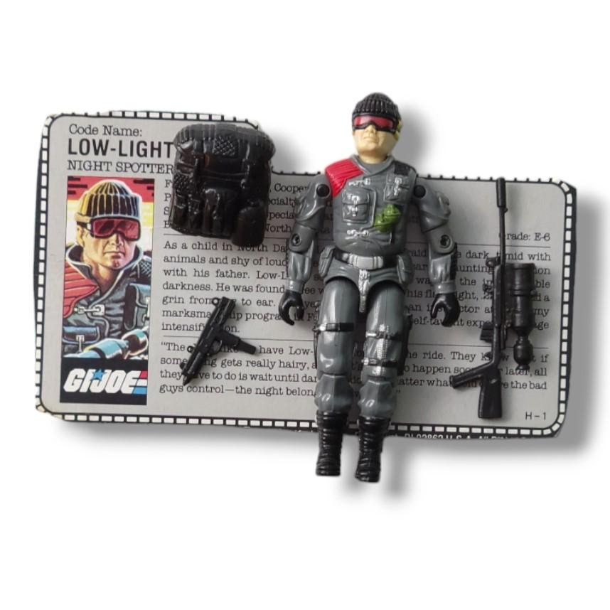 Low-Light 1986 G.I. Action Figure Toy w/ File Card