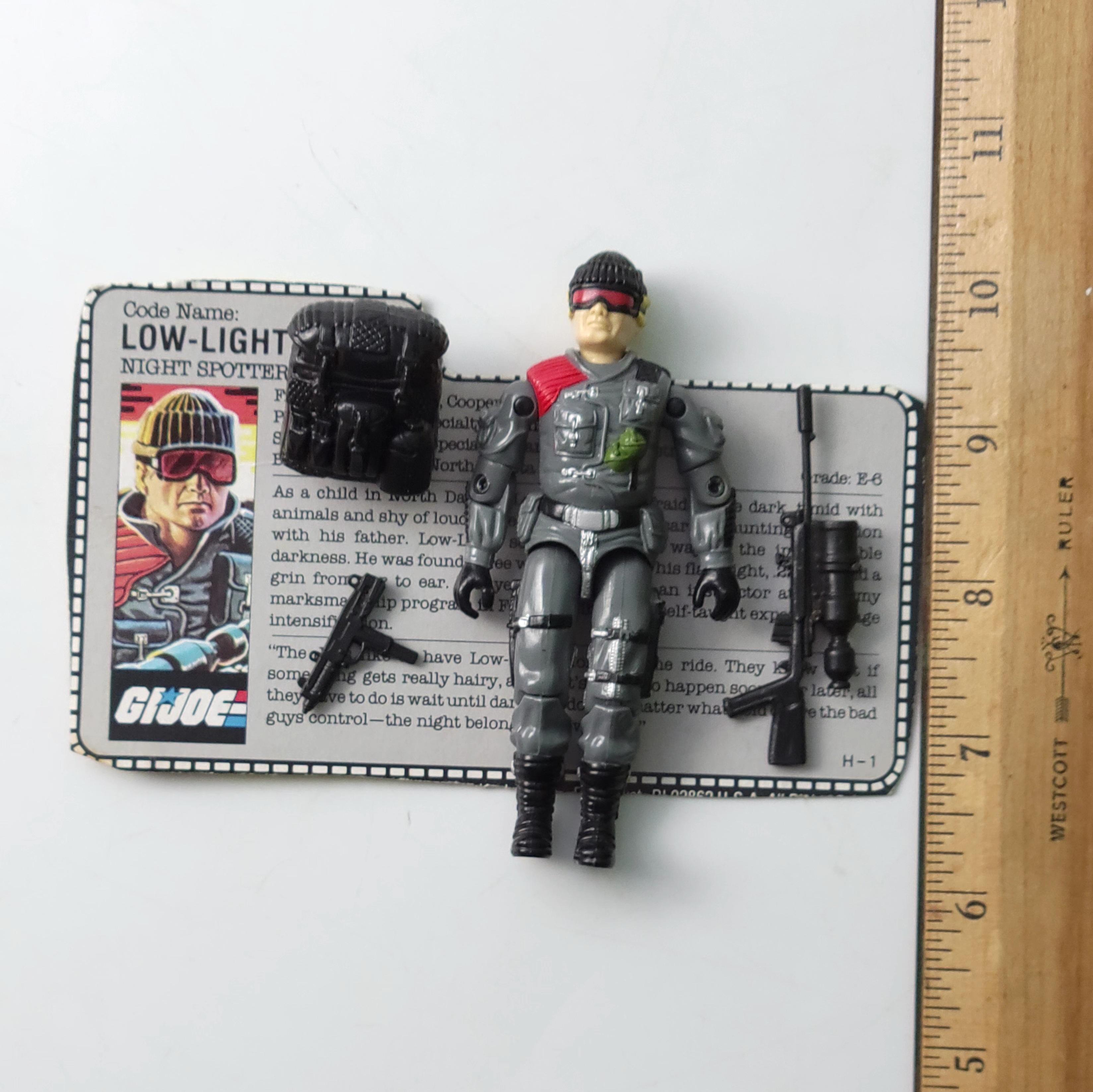 Low-Light 1986 G.I. Action Figure Toy w/ File Card