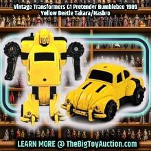 Vintage Transformers G1 Pretender Bumblebee 1989 Yellow Beetle Takara/Hasbro