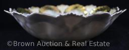 R.S. Prussia Mold 108b bowl, 10.5"d, Swan d?cor with gold/bronze border