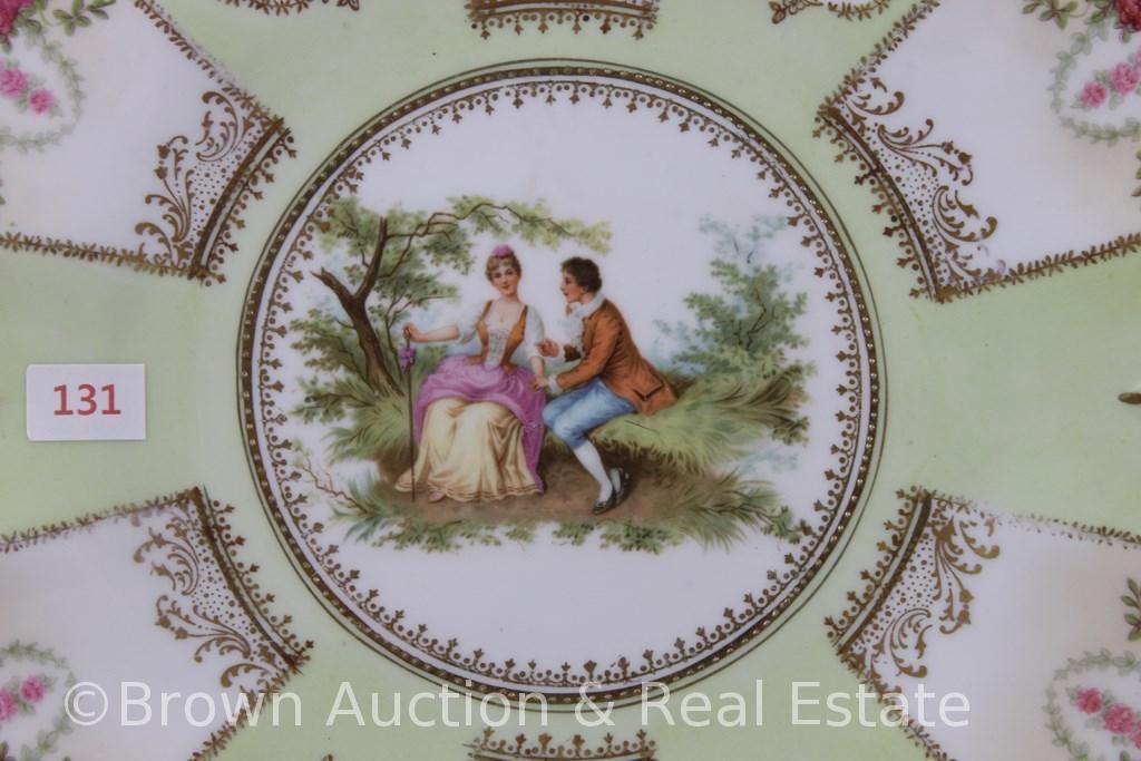 R.S. Prussia Mold 182 charger, 10.75"d, Courting couples scene in center and alternating on border