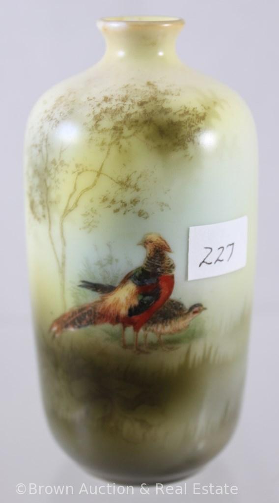 (2) Unm. RSP 4.5"h vases with Pheasants and Roosters