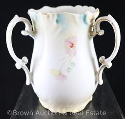 R.S. Prussia OM 5.25"h 3-handled spooner, floral d?cor