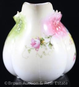 R.S. Prussia old style 6.5"h lemonade pitcher, mixed floral d?cor - Nice mold and color!