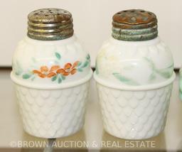 (3) Consolidated Glass salt and pepper sets