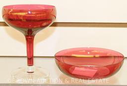 (53) Ruby Flashed pcs. Incl. wines, goblets, sherbets, bowls, etc.