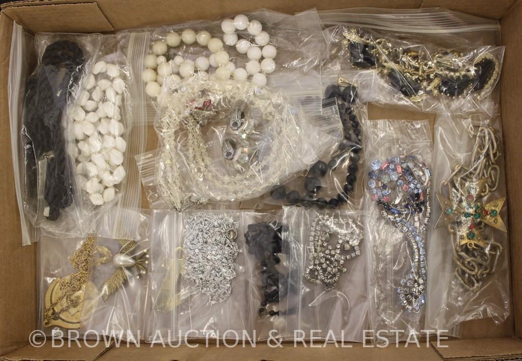 Box lot of costume jewelry, mostly necklaces