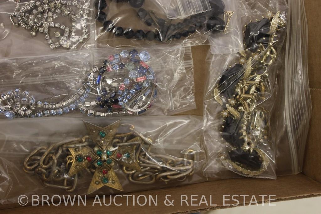 Box lot of costume jewelry, mostly necklaces