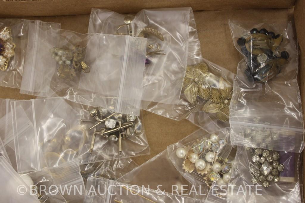 Box lot of costume jewelry, mostly earrings