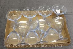 (6) Tiffin Twilight goblets and (5) champagnes