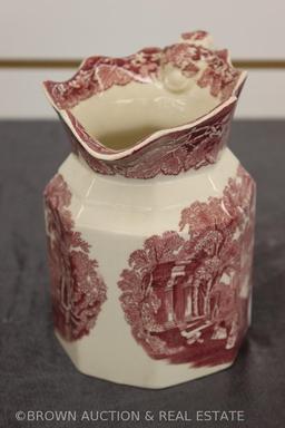 Mason's Vista Transferware pitcher, red