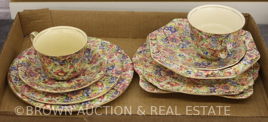 (9) Royal Winton Chintz "Sunshine" cups/saucers, plates