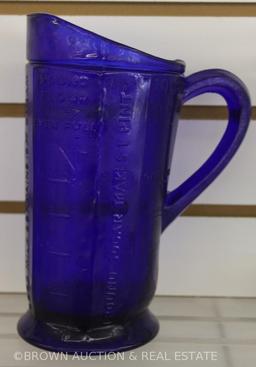 (3) Good Milk/butter/flour/coffee/sugar measuring pitchers: green, clear and cobalt