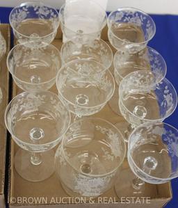 (17) pcs. Fostoria Willowmere incl. low sherbets and champagne glasses