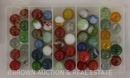 Box lot of assorted marbles