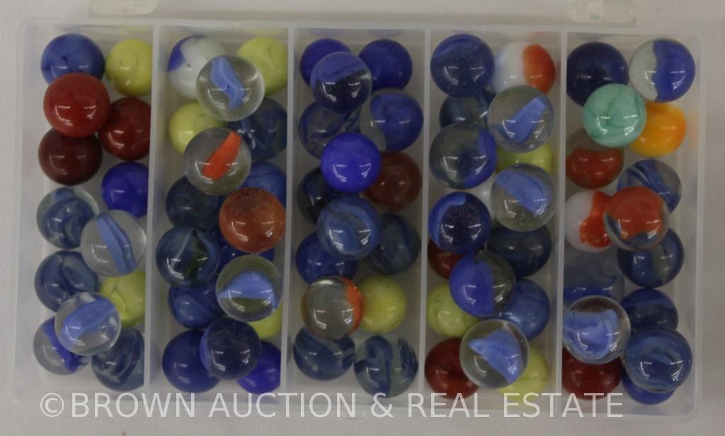 Box lot of assorted marbles