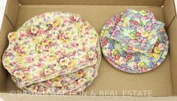 Box lot of Royal Winton Chintz china, Julia and DuBarry incl. plates and trays