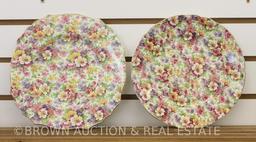 Box lot of Royal Winton Chintz china, Julia and DuBarry incl. plates and trays