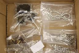 Box lot of costume jewelry, mostly rhinestones