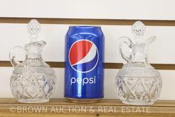 (2) Box lots of matching glassware incl. cruets, creamer and sugar, bowls, salt and pepper shakers,