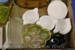 (2) Box lots assorted salt dips, small trays and butter pats
