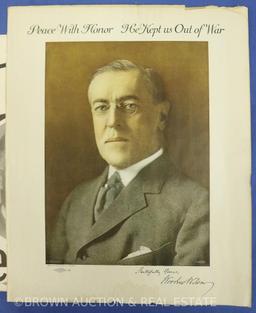 (2) Frank Carlson (Republican U.S. Senator) political posters and Woodrow Wilson print