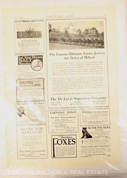 Advertisement pages taken from early 1900's magazines with Animals theme