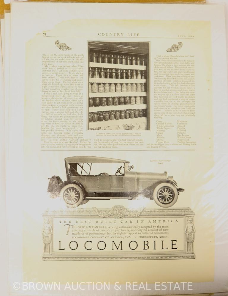 Advertisement pages taken from early 1900's magazines with Tobacco and Auto themes