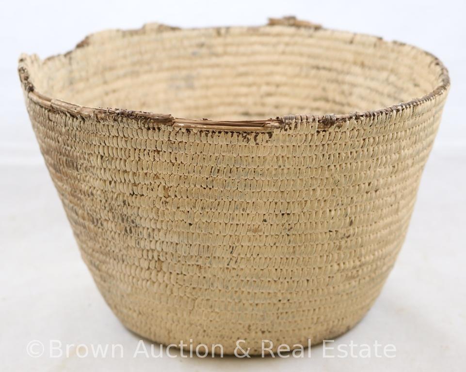 Native American woven basket, 5"h x 7.5"d (slight damage at top)