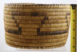 Native American woven basket, 4.5"h x 8"d