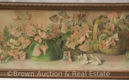 Framed Yard long - Sweet Peas (Grace Barton Allen)