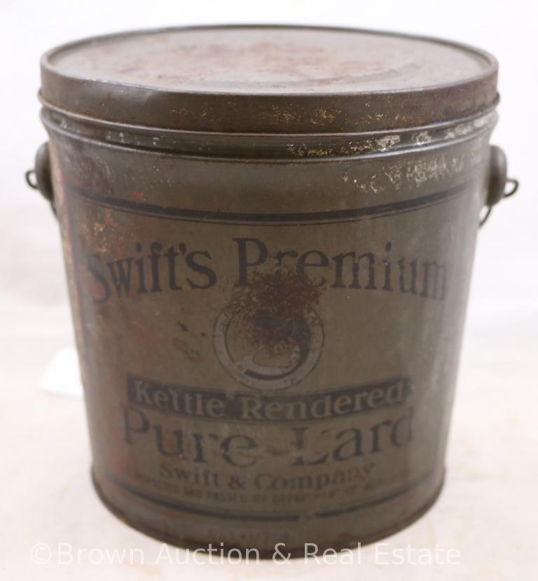 (2) 4 lb. Lard cans: Wickham Packing Co/Sapulpa and Ada, OK; .Swift's Premium