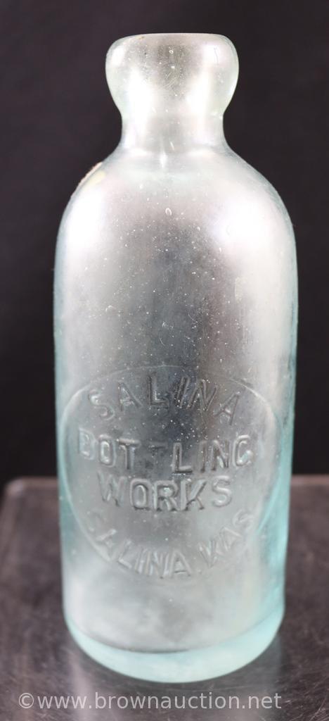 (6) Old bottles incl. "Standard" fruit jar, (2) blob top bottles L.A. Newton (Emporia, KS), Salina