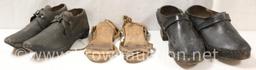 (3) Old pairs of shoes incl. wooden sandals