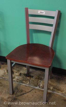 (7) Steel framed dining chairs - silver backs