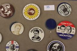 Asortment of (24) political buttons incl. Nixon, Hoover, Arther, Cleveland,