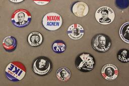 Asortment of (24) political buttons incl. Nixon, Hoover, Arther, Cleveland,